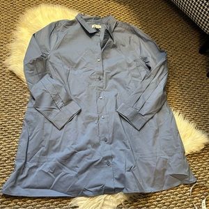 Denim & Co d&co Blue Button Down Top Shirt Size XL